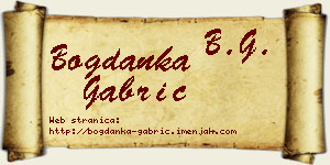 Bogdanka Gabrić vizit kartica